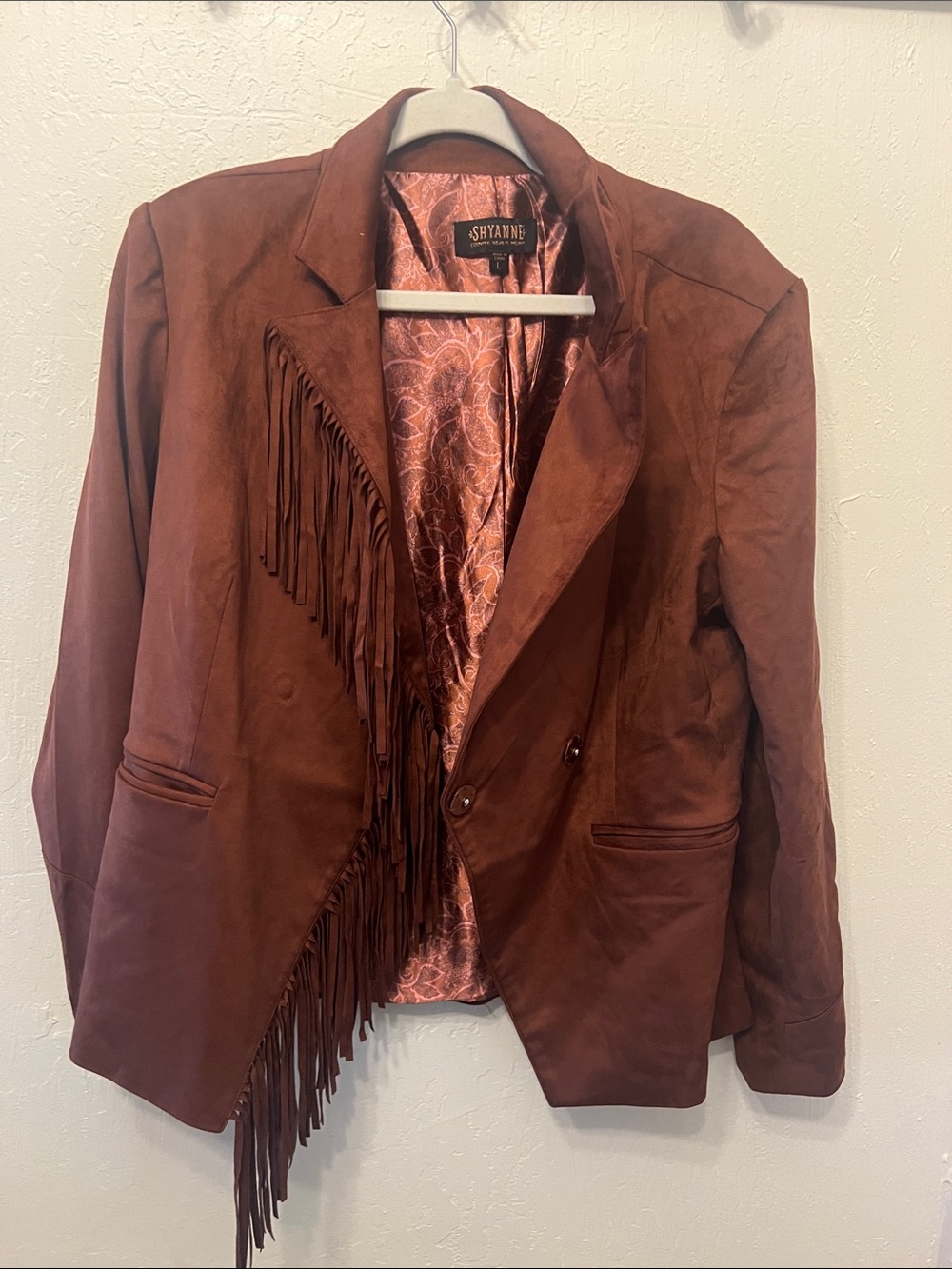 Shyanne Women's Brown Suede Fringe Leather Jacket- never worn - boot barn